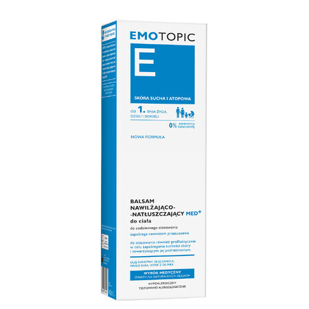 Emotopic E Med+, Moisturizing and fat body lotion, for adults and children from the first day, dry and atopic skin, 400 ml