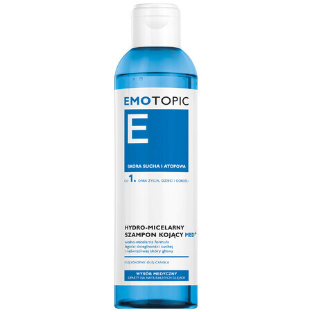 Emotopic, champú hidromicelar calmante med+ desde el día 1, pieles secas y atópicas,250 ml