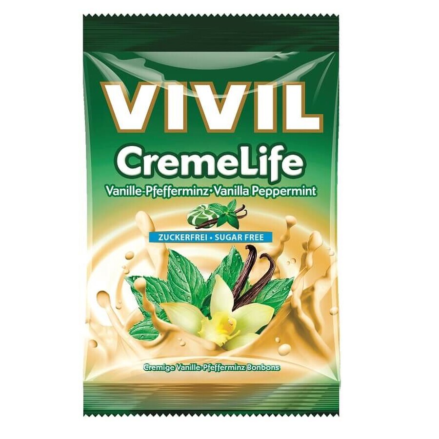 Creme Life vainilla y menta sin azúcar, 60 g, Vivil