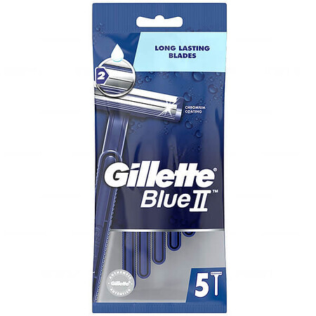 Gillette Blue II, maquinillas de afeitar desechables, 5 piezas