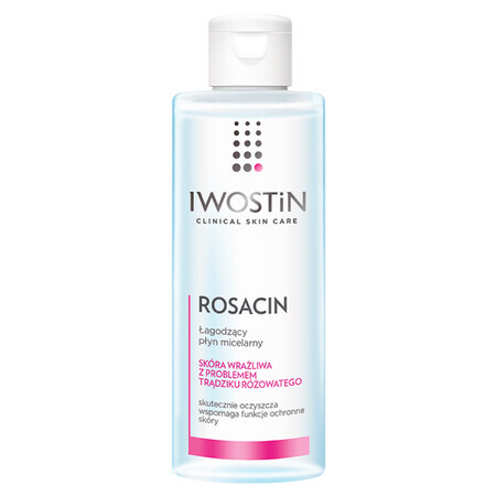 Iwostin Rosacin, loción micelar calmante, hipoalergénica, 215 ml