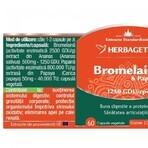 Bromelina y papaína, 60 cápsulas, Herbagetica