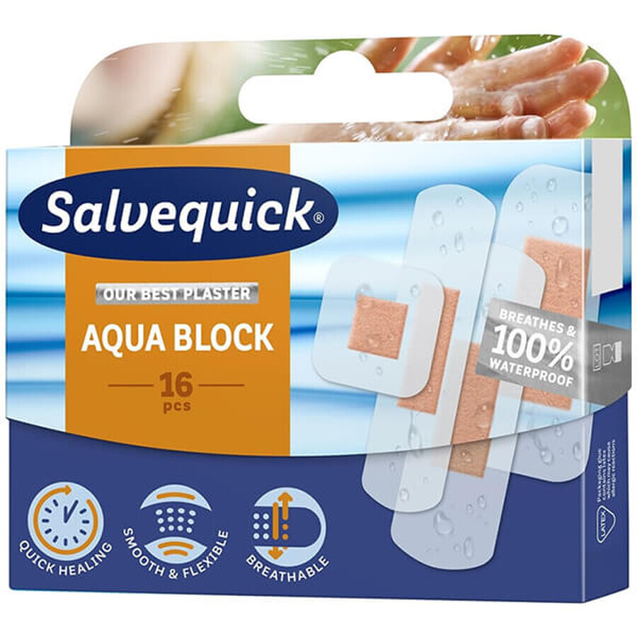 Vendas Salvequick, Aqua Block, 16 unidades