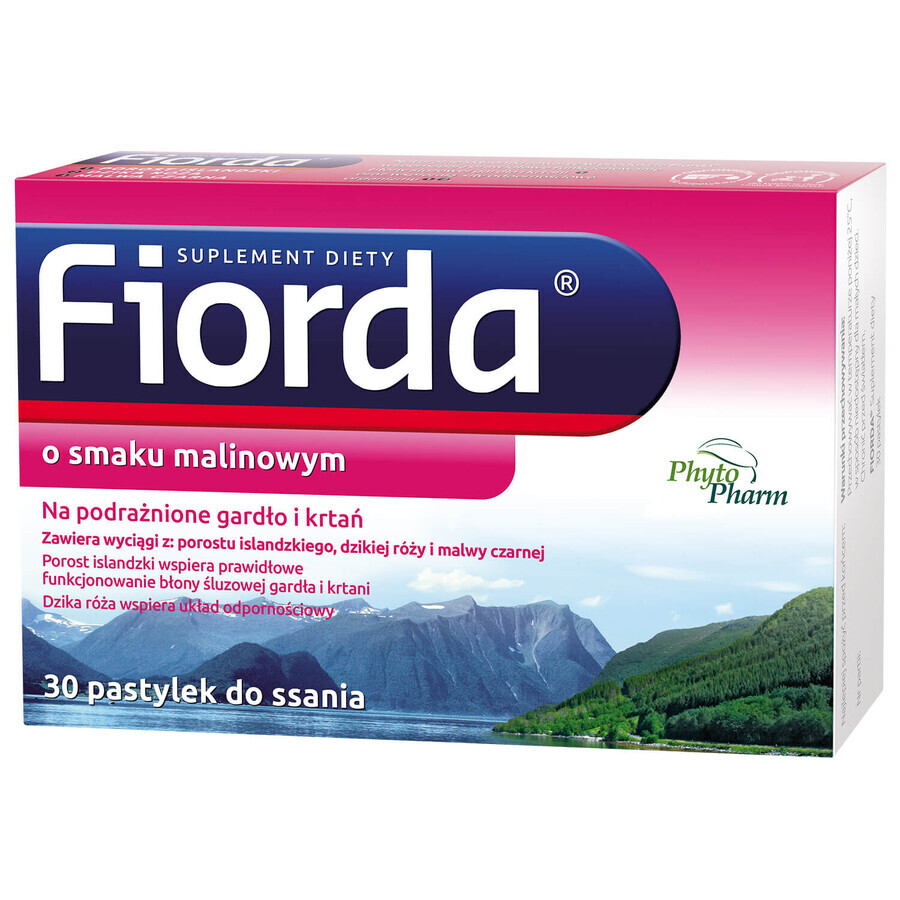 Fjord, raspberry flavor, 30 tablets