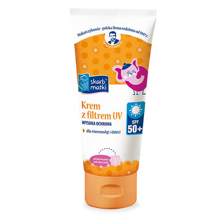 Skarb Matki, crema solar UV para bebés y niños a partir de 1 mes, FPS 50+, 75 ml