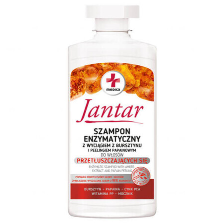 Jantar Medica, Șampon enzimatic cu extract de chihlimbar pentru păr gras, 330 ml