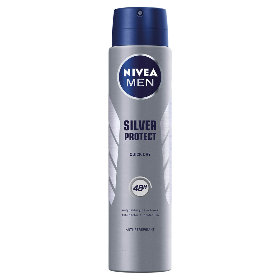 Nivea Men Silver Protect, spray antitranspirante para hombre, 250 ml