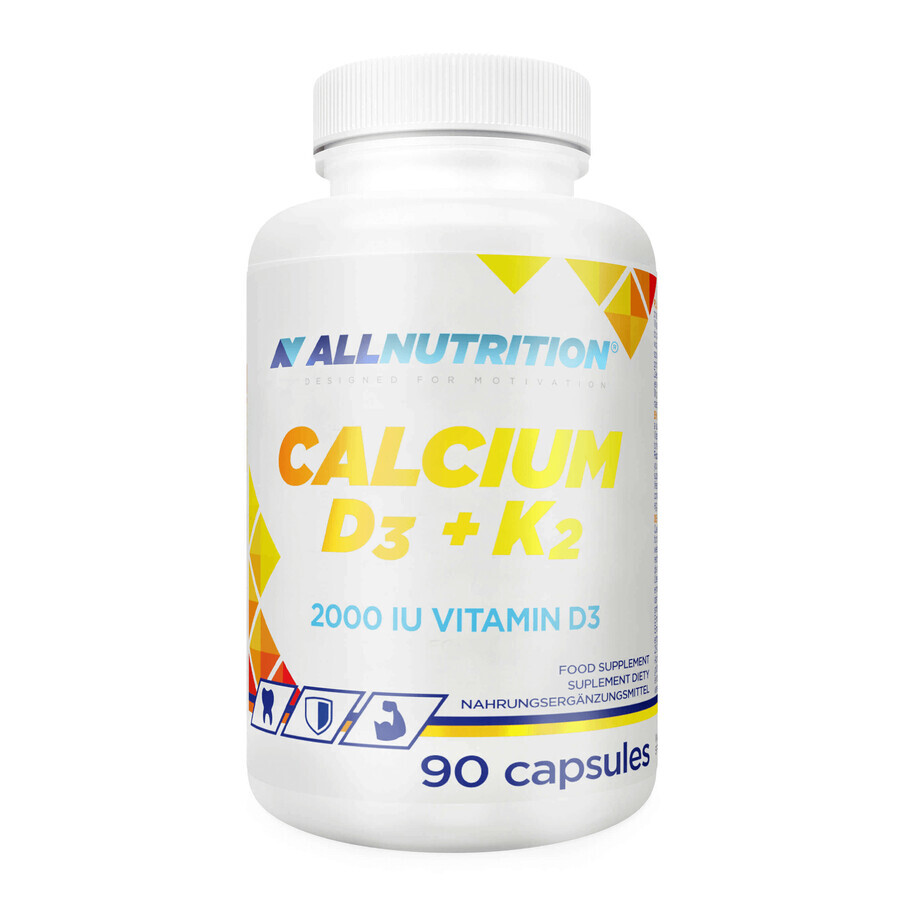 Allnutrition Calcium D3 + K2, calcium + vitamine D 2000 IE + vitamine K, 90 capsules