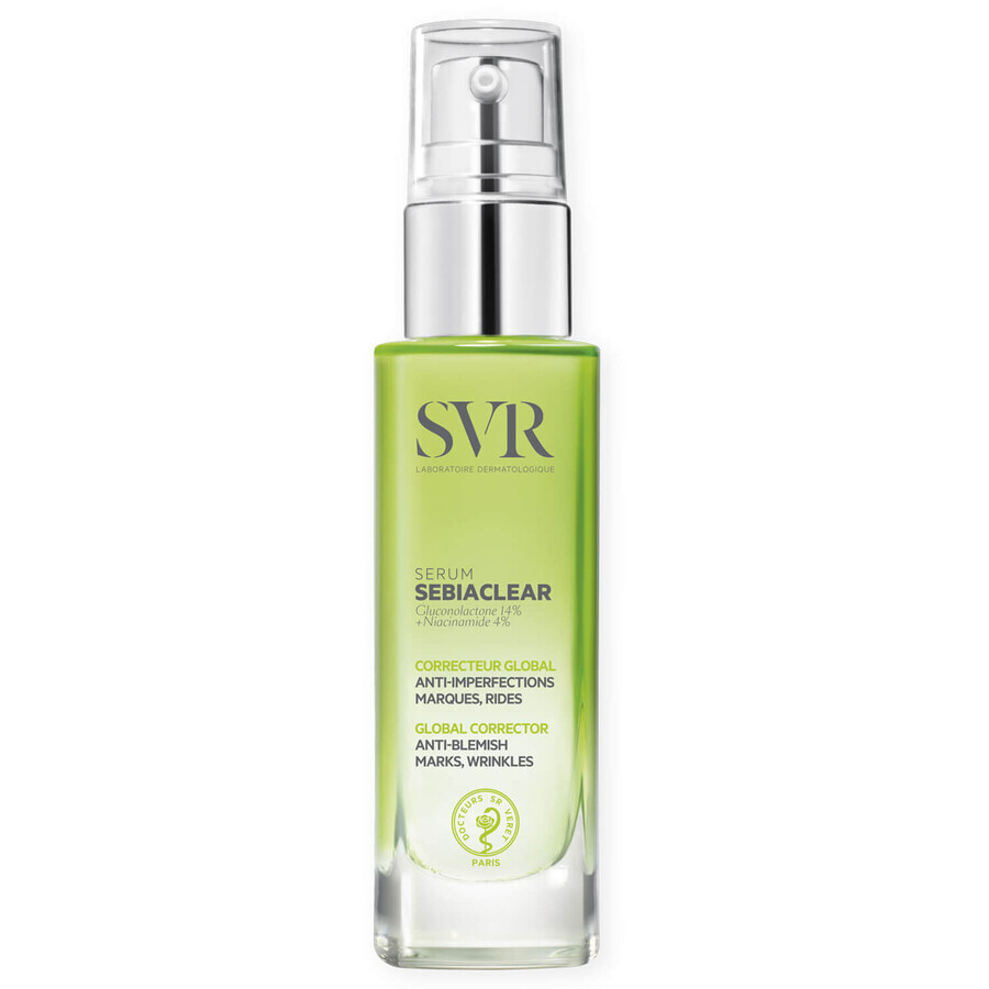 SVR Sebiaclear, suero antiedad completo para reducir las imperfecciones y las marcas de acné, 30 ml