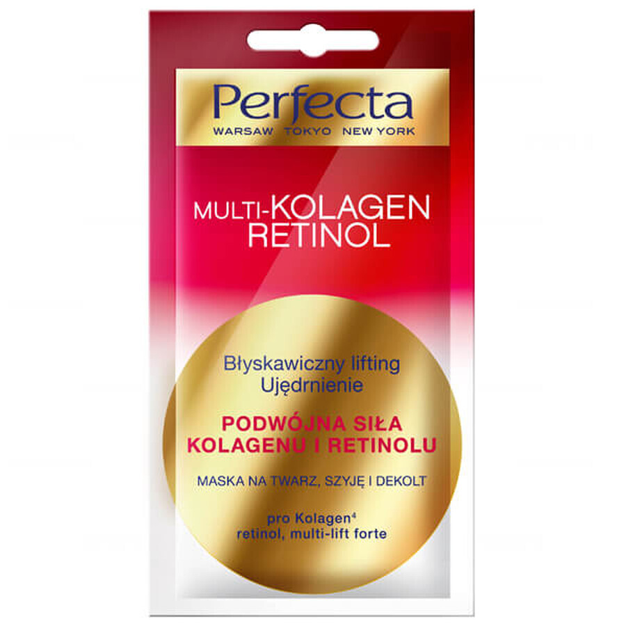 Perfecta Multi-Kolagen Retinol, masque pour le visage, le cou et le décolleté, lifting instantané, raffermissement, 8 ml