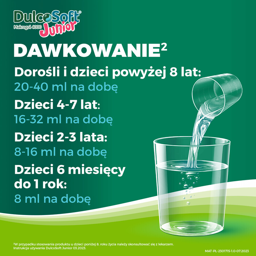 DulcoSoft Junior, solución oral para niños a partir de 6 meses, 100 ml