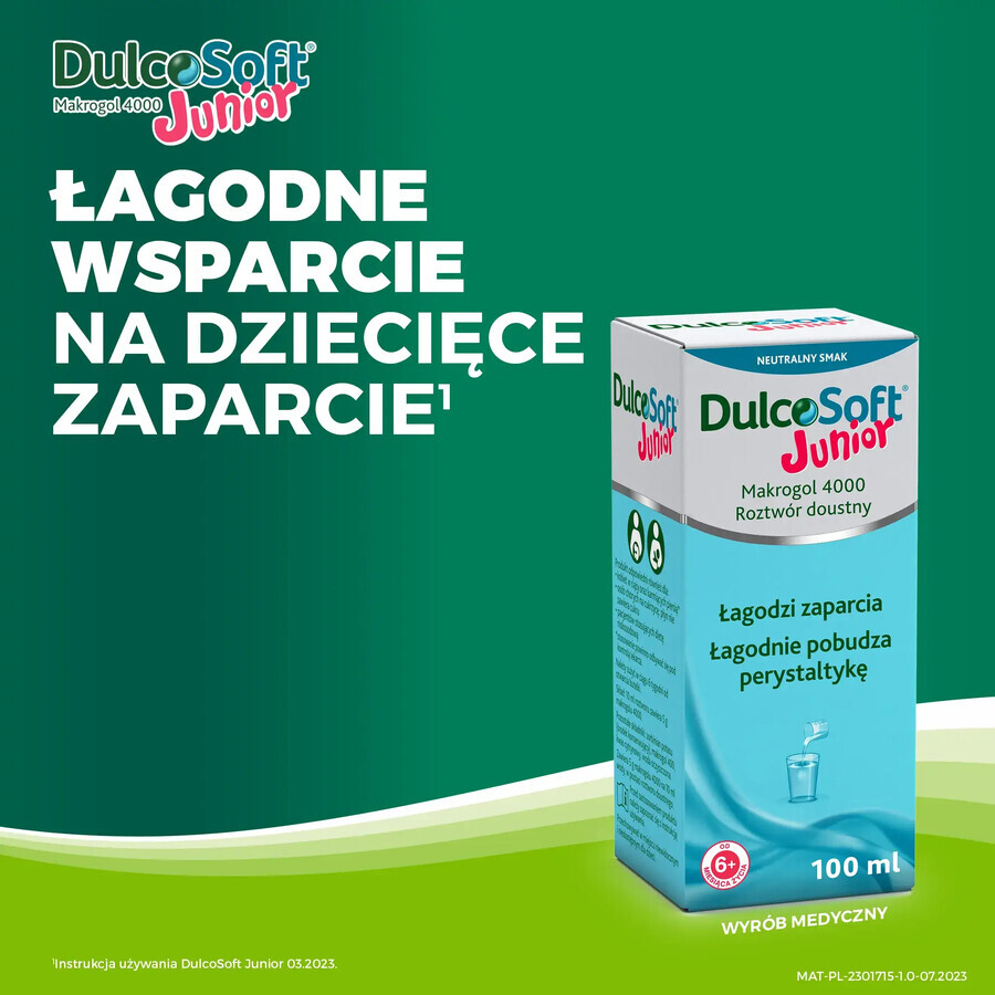 DulcoSoft Junior, solución oral para niños a partir de 6 meses, 100 ml