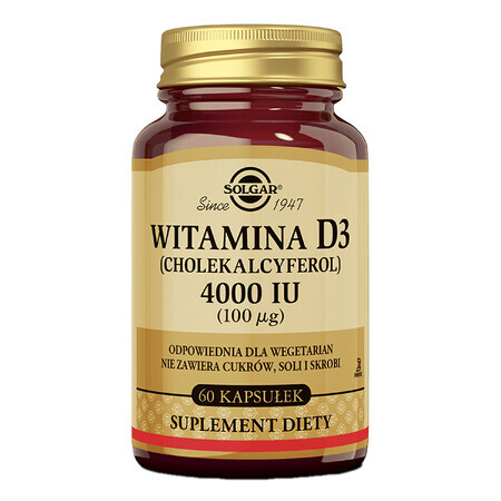 Solgar Vitamina D3 4000 UI, 60 cápsulas vegetales