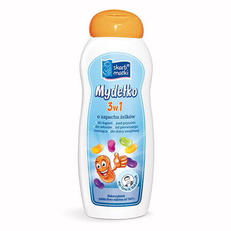 Skarb Matki, jabón 3 en 1 para bebés y niños, aroma gominola, 250 ml