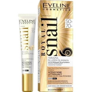 Eveline Cosmetics Royal Snail 50+/70+, Cremă concentrată pentru ochi și pleoape cu efect de lifting intensiv, 20 ml