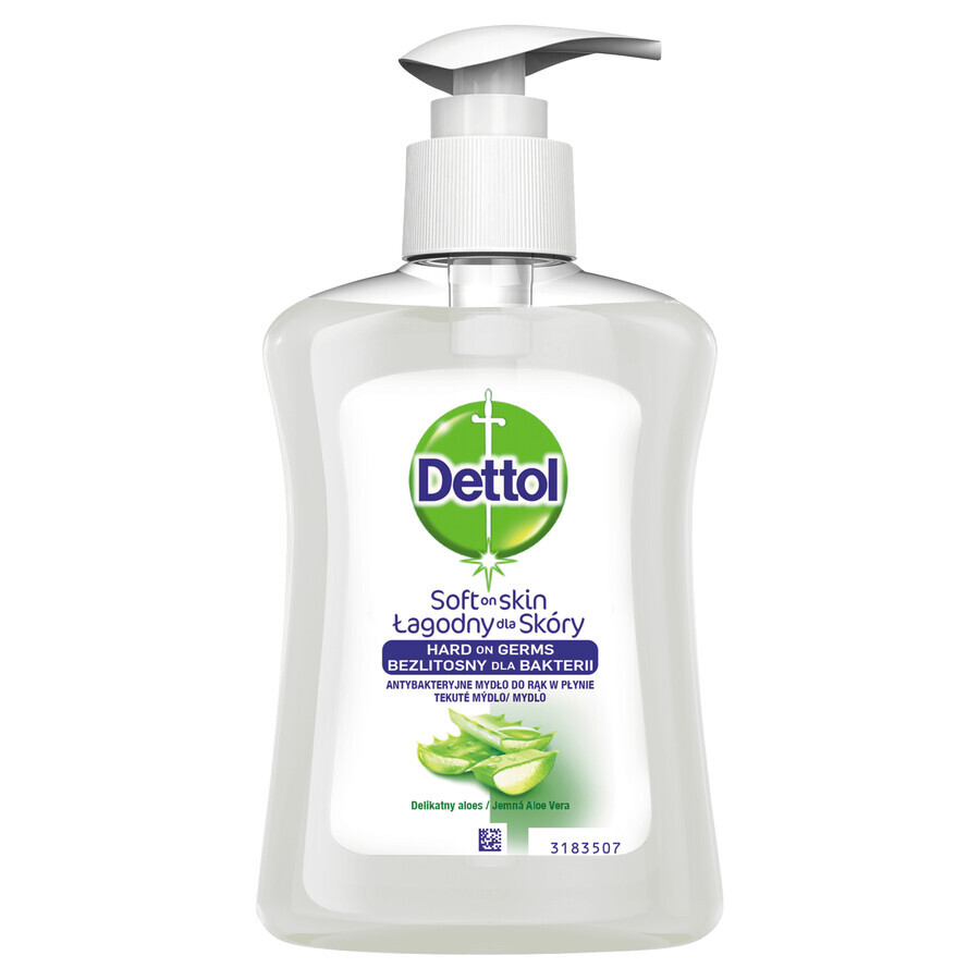 Dettol, jabón líquido antibacteriano, aloe vera y vitamina E, 250 ml