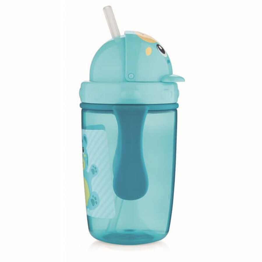 Canpol Babies Hello Little, vaso con tubo de silicona, turquesa, a partir de 9 meses, 400 ml