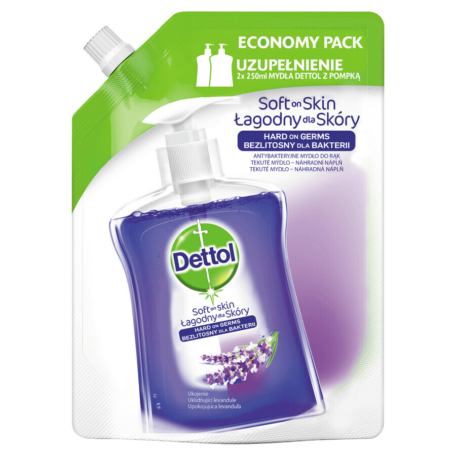 Dettol, jabón líquido antibacteriano, calmante, caldo, 500 ml