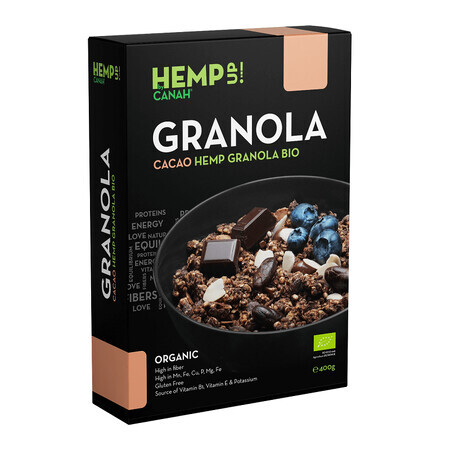 Granola biologique au cacao et au chanvre, 400 grammes, Canah