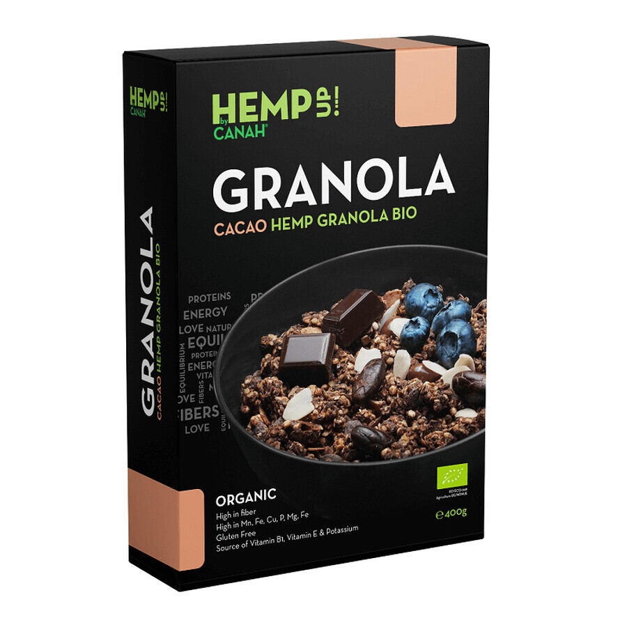 Granola ecológica de cacao y cáñamo, 400 gramos, Canah