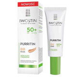 Iwostin Purritin, BB cream, piel grasa y con tendencia acneica, FPS 50+, 30 ml