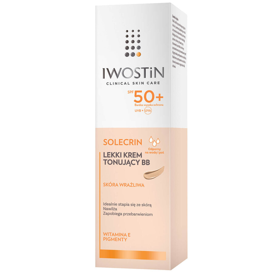 Iwostin Solecrin, BB cream, piel sensible, FPS 50+, 30 ml