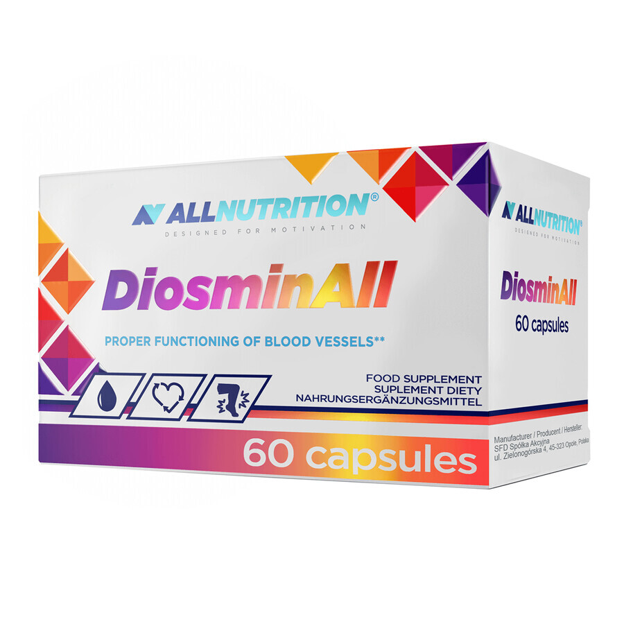 Allnutrition DiosminAll, diosmina + hesperidina, 60 cápsulas