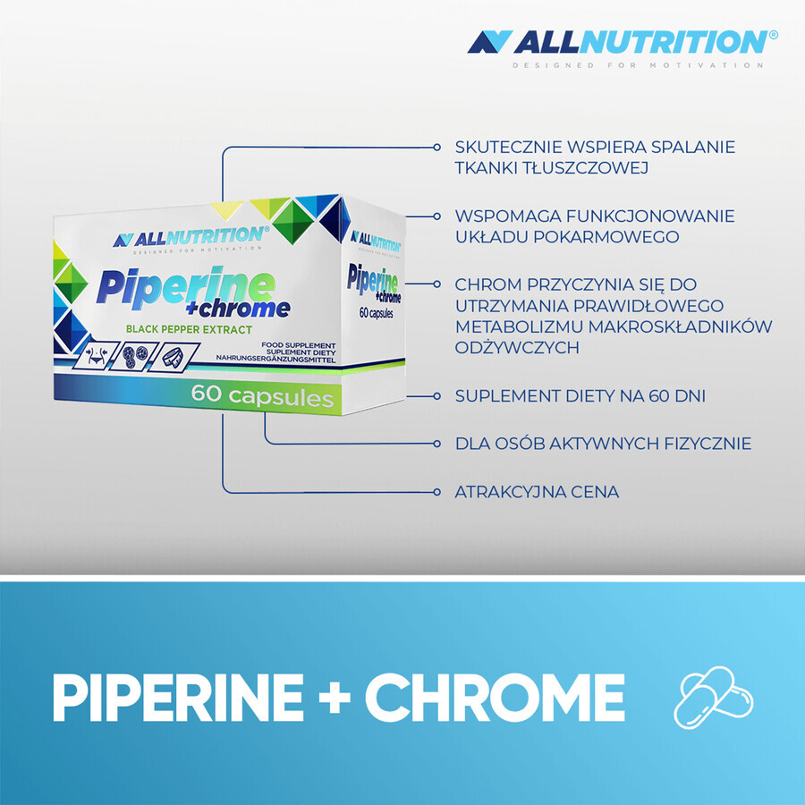 Allnutrition Piperina + Cromo, 60 cápsulas