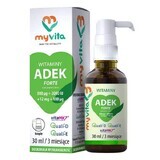 MyVita, ADEK Forte vitaminas 800µg + 2000 UI + 12 mg + 100 µg, gotas, 30 ml