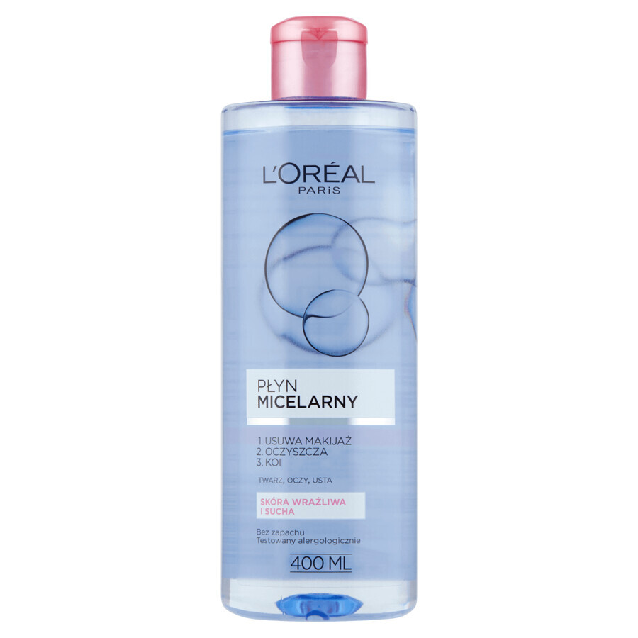 L'Oreal, Micellar lotion, sensitive and dry skin, 400 ml