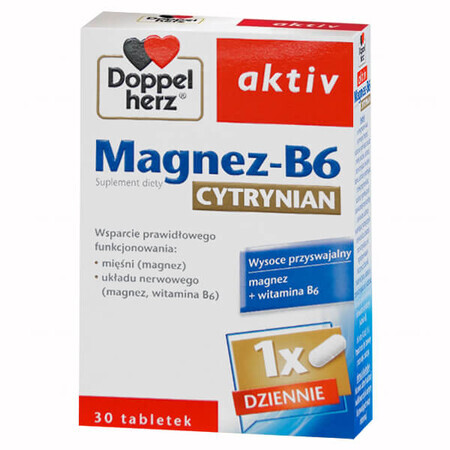 Doppelherz Aktiv Magnesio-B6 Citrato, 30 cápsulas