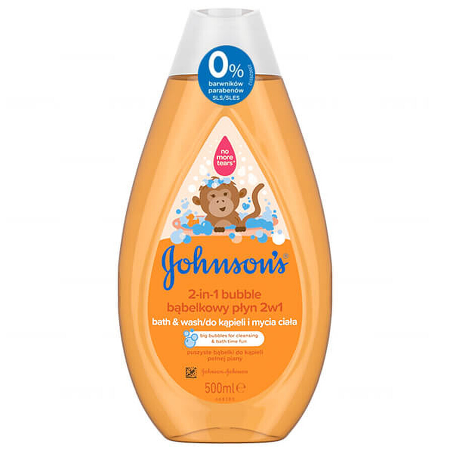 Johnson's Baby, baño de burbujas y jabón corporal 2 en 1, 500 ml