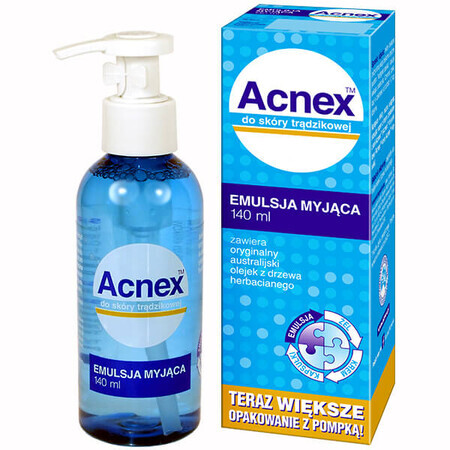 Acnex, emulsión limpiadora, para pieles con tendencia acneica, 140 ml