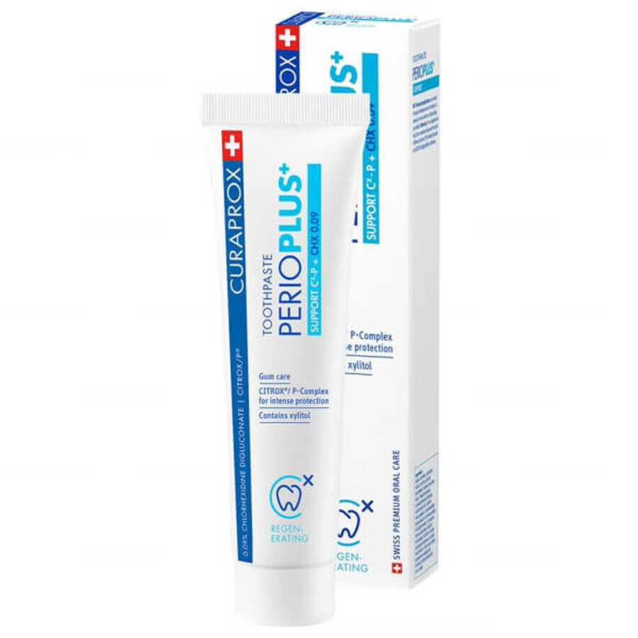 Curaprox Perio Plus+ Support, chlorhexidine gel toothpaste 0.09%, 75 ml