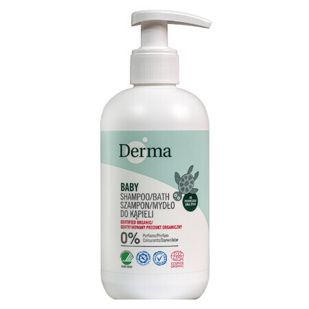 Derma Eco Bebé, champú, jabón de baño para bebés desde el primer día, 250 ml