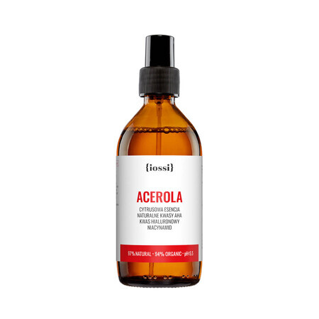 Iossi Acerola, esencia de cítricos, ácidos AHA naturales, ácido hialurónico, niacinamida, 200 ml