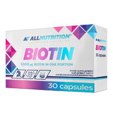 Allnutrition Biotin, biotina 5000 μg, 30 cápsulas.