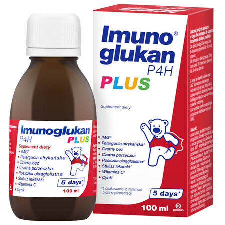 Imunoglukan P4H Plus, jarabe para niños mayores de 3 años y adultos, 100 ml