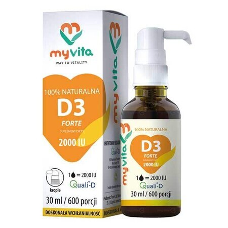 MyVita Vitamina D3 2000 UI Forte, gotas, 30 ml