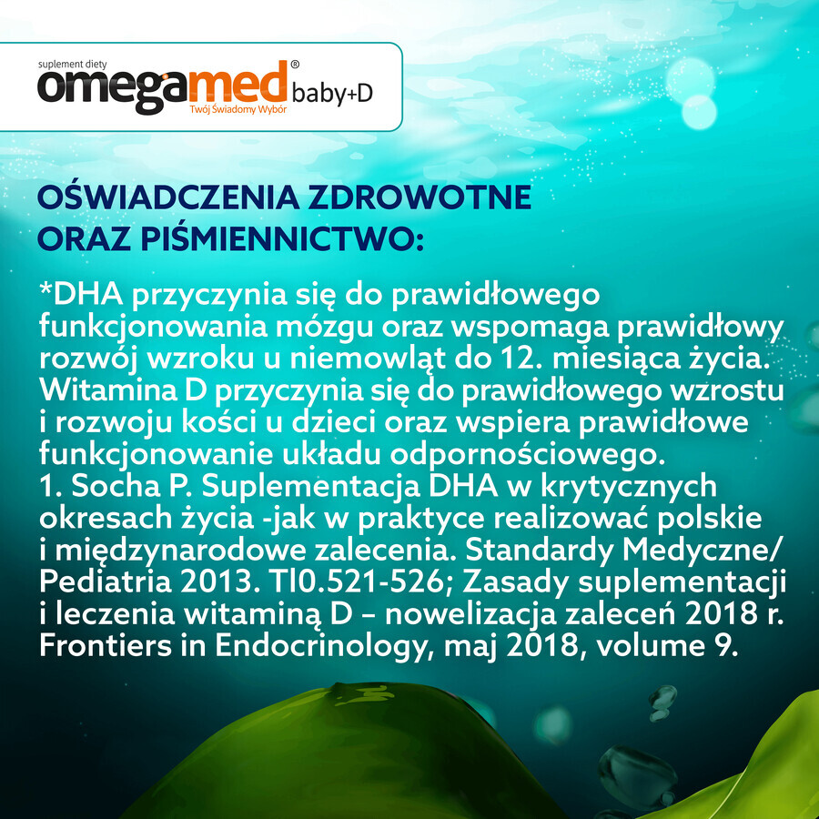 Omegamed Baby+D 0+, DHA + vitamina D, desde el nacimiento, 30 cápsulas twist-off