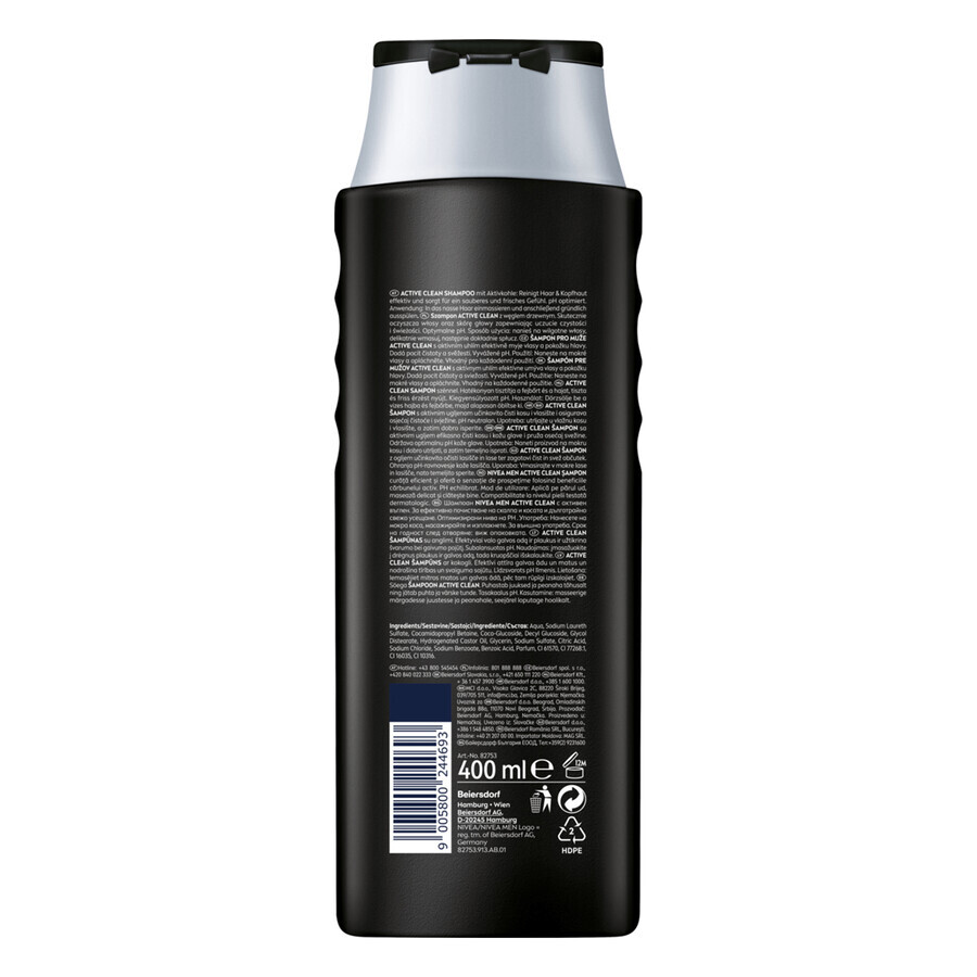 Nivea Men, Shampooing revitalisant, Active Clean, 400 ml