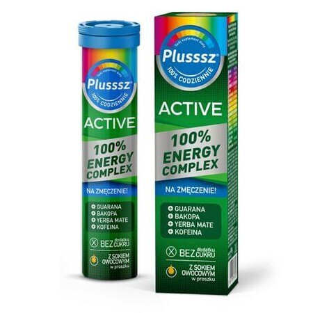 Plusssz Active 100% Energy Complex, 20 comprimidos efervescentes