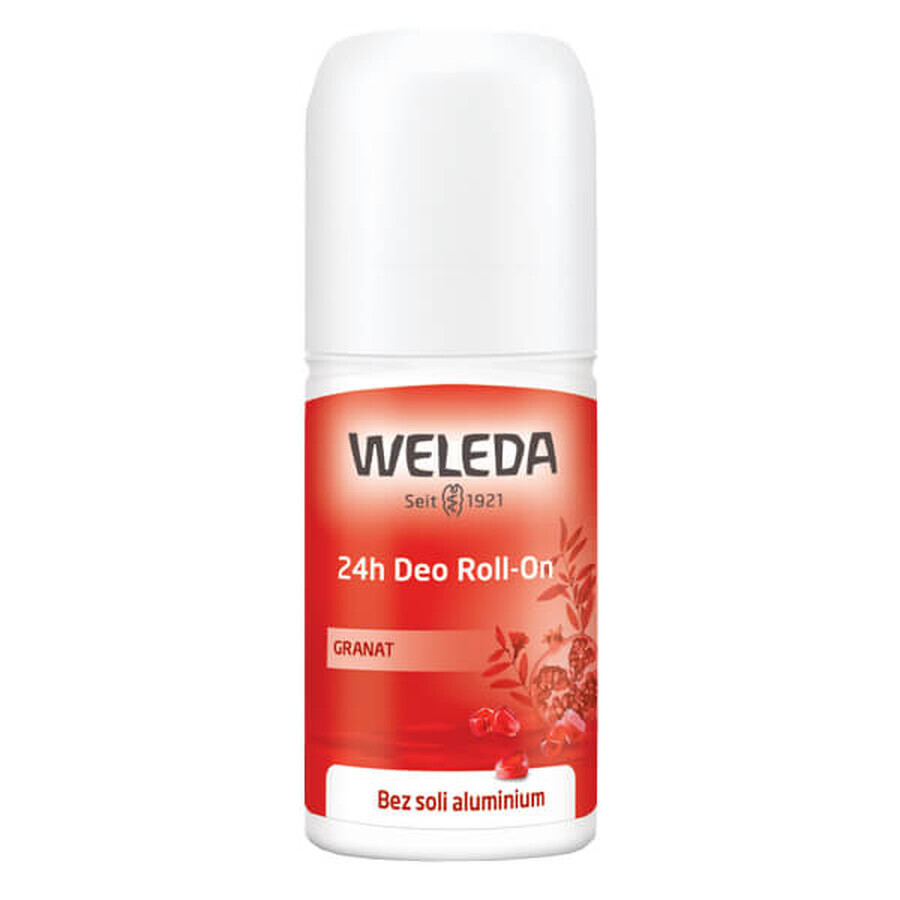 Weleda, Deo Roll-on, desodorante roll-on 24 horas con granada, 50 ml