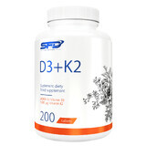 SFD D3 + K2, vitamina D 2000 UI + vitamina K 100 µg, 200 comprimidos