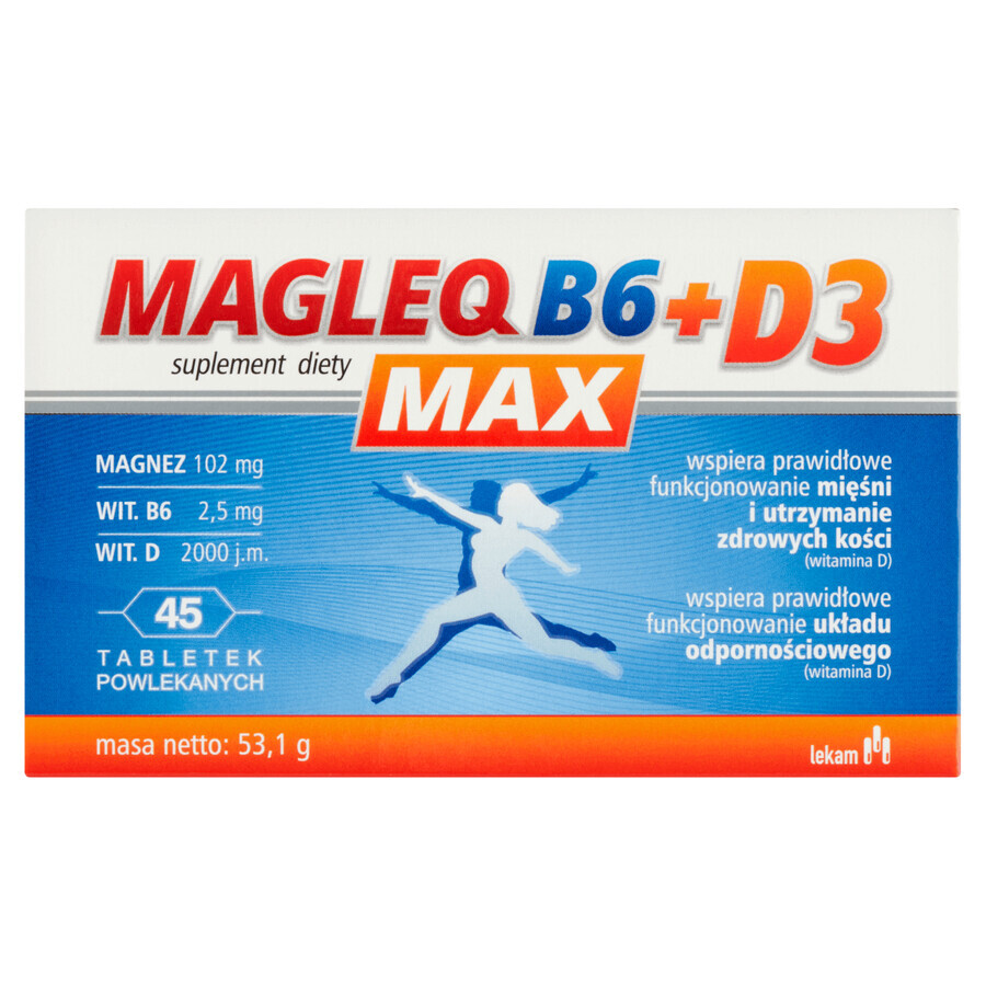 Magleq B6 Max + D3, 45 comprimidos