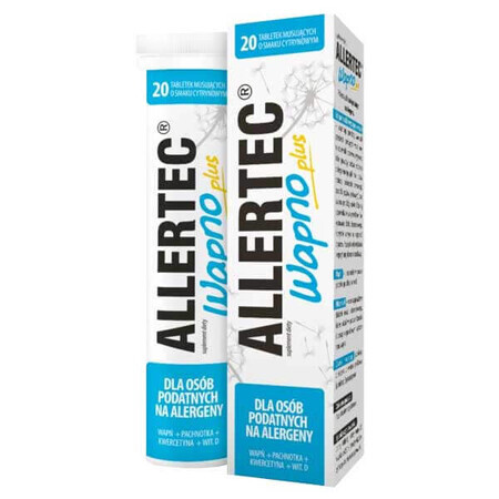 Allertec Calcio Plus, sabor limón, 20 comprimidos efervescentes