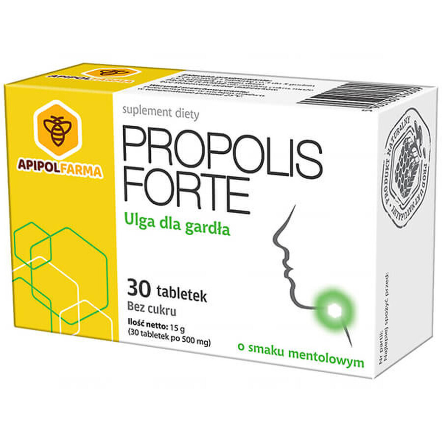 Propolis Forte, mentholsmaak, suikervrij, 30 tabletten