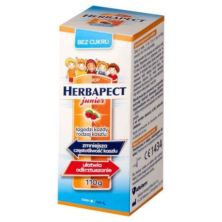 Herbapect Junior, jarabe para niños a partir de 1 año, sabor frambuesa, 110 g