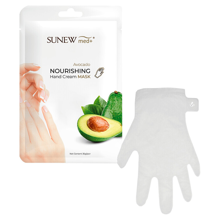 SunewMed+, mascarilla nutritiva para manos, aguacate, guantes, 36 g