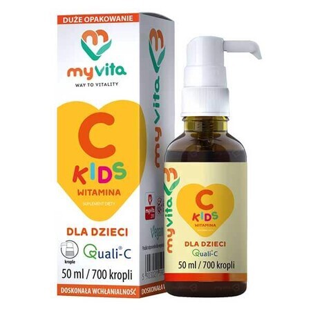 MyVita Vitamin C Kids, Quali-C, gotas para niños mayores de 1 año, 50 ml